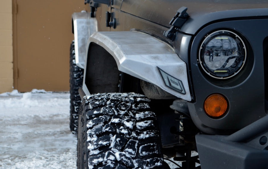 ACE, fits JK Wide Fender Full Kit, Front with Light Provisions and Rear, Bare